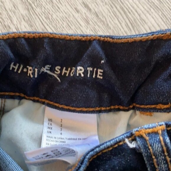 American eagle hi rise shortie denim short sz 2 - Picture 5 of 6